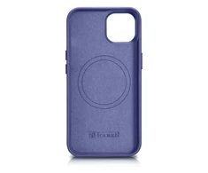 iCarer Leather Genuine Leather Apple iPhone 14 Plus Light dėklas telefonui violetinės spalvos (MagSafe Compatible)