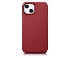 iCarer Leather made of natural leather Apple iPhone 14 Plus dėklas telefonui raudonos spalvos (compatible with MagSafe)