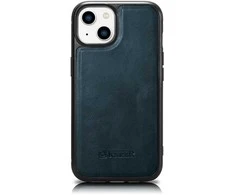 iCarer Leather Oil Wax covered with natural leather Apple iPhone 14 Plus dėklas telefonui mėlynos spalvos (WMI14220719-BU)