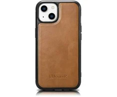 iCarer Leather Oil Wax covered with natural leather Apple iPhone 14 Plus dėklas telefonui rudos spalvos (WMI14220719-TN)