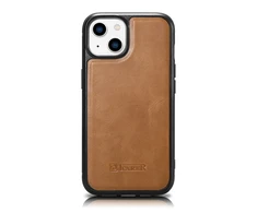 iCarer Leather Oil Wax covered with natural leather Apple iPhone 14 Plus dėklas telefonui rudos spalvos (WMI14220719-TN)
