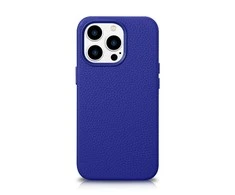 iCarer Litchi Premium Leather Apple iPhone 14 Pro Magnetic Leather with MagSafe dėklas telefonui mėlynos spalvos (WMI14220710-DB)