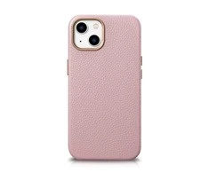 iCarer Litchi Premium Leather Apple iPhone 14 Plus Magnetic Leather with MagSafe dėklas telefonui rožinės spalvos (WMI14220711-PK)