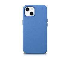 iCarer Litchi Premium Leather Apple iPhone 14 Plus Magnetic Leather with MagSafe dėklas telefonui žydros spalvos (WMI14220711-LB)