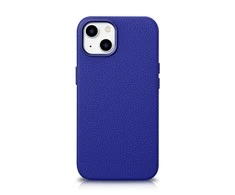 iCarer Litchi Premium Leather Apple iPhone 14 Plus Magnetic Leather with MagSafe dėklas telefonui mėlynos spalvos (WMI14220711-DB)