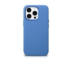iCarer Litchi Premium Leather Apple iPhone 14 Pro Max Magnetic Leather with MagSafe dėklas telefonui žydros spalvos (WMI14220712-LB)