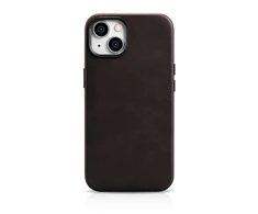 iCarer Oil Wax Premium Leather Apple iPhone 14 Plus Magnetic Leather with MagSafe dėklas telefonui rudos spalvos (WMI14220703-BN)