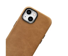 iCarer Oil Wax Premium Leather Apple iPhone 14 Plus Magnetic Leather with MagSafe dėklas telefonui rudos spalvos (WMI14220703-TN)