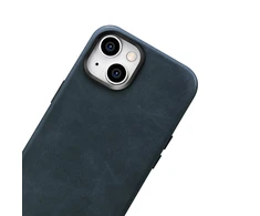 iCarer Oil Wax Premium Leather Apple iPhone 14 Plus Magnetic Leather with MagSafe dėklas telefonui mėlynos spalvos (WMI14220703-BU)