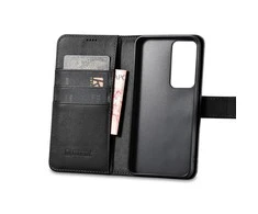 iCarer Wallet Samsung Galaxy S23 Plus leather wallet dėklas telefonui juodos spalvos