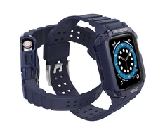 Dėklas Išmaniojo laikrodžio Apple SE/7 silikoninis Hurtel dirželis, Juodos spalvos, 42/44/45 mm