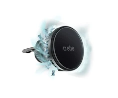 Telefono lakiklis su belaidžiu įkrovimu SBS TESUPFANWIR15W 15W for air vent, with cooling - juodas
