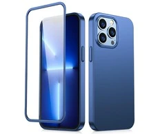 Joyroom 360 priekinis ir galinis dangtelis telefonui Apple iPhone 13 Pro Max + apsauginis ekrano stiklas mėlynos spalvos (JR-BP928 mėlynos spalvos)