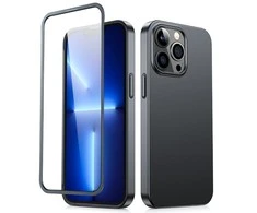 Joyroom 360 priekinis ir galinis dangtelis telefonui Apple iPhone 13 Pro Max + apsauginis ekrano stiklas juodos spalvos (JR-BP928 juodos spalvos)
