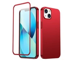 Joyroom 360 Full Case priekinis ir galinis dangtelis, skirtas iPhone 13 + grūdinto stiklo ekrano apsauga raudona (JR-BP927 raudona)