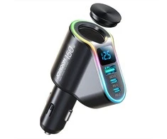 Automobilinis įkroviklis Joyroom JR-CL21, 4 viename, 1 x USB QC3.0, 2 x USB-C PD 150 W (juodas)
