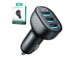 Automobilinis įkroviklis Joyroom JR-CCD03 3xUSB-A 17W juodas