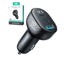 Automobilinis įkroviklis Joyroom JR-CCD04 2xUSB-C/USB-A 30W juodas