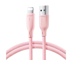 USB kabelis Joyroom (S-A34) lightning (3A) 1m rožinis