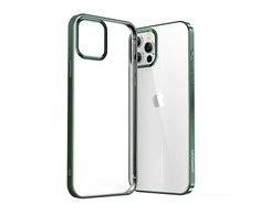 Joyroom New Beautiful Series ultra plonas with electroplated frame iPhone 12 Pro Max dėklas telefonui žalios spalvos (JR-BP796)