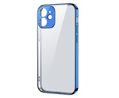 Joyroom New Beauty Series ultra plonas with electroplated frame iPhone 12 Pro dark-dėklas telefonui mėlynos spalvos (JR-BP743)