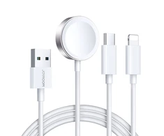 Apple Watch magnetinis įkroviklis Joyroom S-IW008 Lightning + USB-C 5 V 1.2 m (baltas)