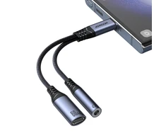 Du viename garso adapteris Joyroom SY-C02 Type-C iki 3.5 mm + Type-C (juodas)