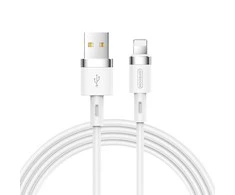 Joyroom skysto silikono duomenų kabelis N2 USB-A / Lightning 2.4A 1.2m - Baltas
