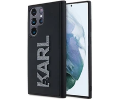 Samsung Galaxy S23 Ultra Karl Lagerfeld dėklas 3D Rubber Glitter Logo (KLHCS23L3DMBKCK) juodos spalvos