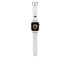 Apyrankė Apple Watch 4 / 5 / 6 / 7 / 8 / SE / Ultra (42 / 44 / 45 / 49 MM) Karl Lagerfeld 3D Rubber Karl Head (KLAWLSLKNH) baltos spalvos
