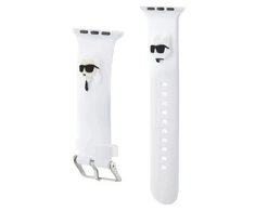 Apyrankė Apple Watch 38 / 40 / 41 mm Karl Lagerfeld Strap 3D Rubber Karl&Choupette Heads (KLAWMSLKCNH ) baltos spalvos