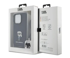 Apple iPhone 15 Pro Karl Lagerfeld dėklas Crossbody Saffiano Monogram Metal Pin Karl &amp; Choupette (KLHCP15LSASKNPSK) juodos spalvos