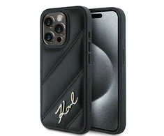 Apple iPhone 13 Karl Lagerfeld Diagonal Quilted Script (KLHCP13XPQDSMGK) dėklas telefonui juodos spalvos