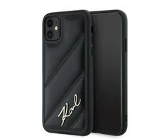 Apple iPhone 11 / XR Karl Lagerfeld Diagonal Quilted Script (KLHCN61PQDSMGK) dėklas telefonui juodos spalvos