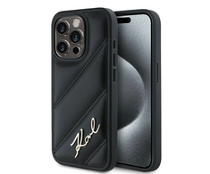 Apple iPhone 14 Pro Max Karl Lagerfeld Diagonal Quilted Script (KLHCP14XPQDSMGK) dėklas telefonui juodos spalvos
