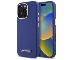 Karl Lagerfeld KLHMP16LPGMSRPB Apple iPhone 16 Pro 6.3" dėklas telefonui mėlynos spalvos FW Metal Plate MagSafe