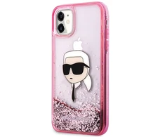 Karl Lagerfeld KLHCN61LNKHCP Apple iPhone 11/XR rožinės spalvos kietas dėklas Glitter Karl Head