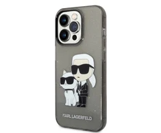 Apple iPhone 14 Pro Karl Lagerfeld dėklas IML GLIT NFT Karl&amp;Choupette (KLHCP14LHNKCTGK) juodos spalvos