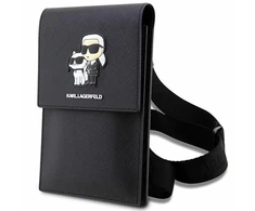 Krepšys Karl Lagerfeld Saffiano Karl & Choupette Head (KLWBSAKCPMK) juodos spalvos