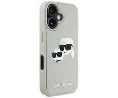 Dėklas Karl Lagerfeld HC 3D Rubber Double Heads Apple iPhone 16 smėlio spalva