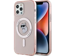 Apple iPhone 12 / 12 Pro Karl Lagerfeld dėklas IML Choupette MagSafe (KLHMP12MHFCCNOP) rožinės spalvos
