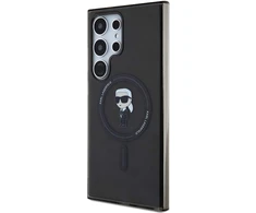 Karl Lagerfeld KLHMS24LHFCKNOK Samsung Galaxy S24 Ultra S928 dėklas telefonui Juodas spalvos hardcase IML Ikonik MagSafe
