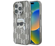 Karl Lagerfeld IML Karl Head Electroplated Apple iPhone 16 Pro - dėklas telefonui juodos spalvos