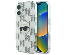 Karl Lagerfeld IML Karl Head Electroplated - dėklas skirtas Apple iPhone 16 transparent