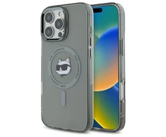 Karl Lagerfeld IML Metal Choupette Head MagSafe Apple iPhone 16 Pro Case - dėklas telefonui juodos spalvos