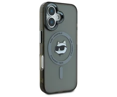Karl Lagerfeld IML Metal Choupette Head MagSafe Apple iPhone 16 Plus Case - dėklas telefonui juodos spalvos