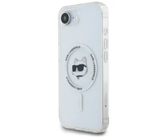 Karl Lagerfeld IML Metal Choupette Head MagSafe iPhone 16e Dėklas - Baltas