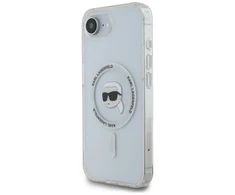 Karl Lagerfeld IML metalinis Karl Head MagSafe dėklas iPhone 16e Baltas