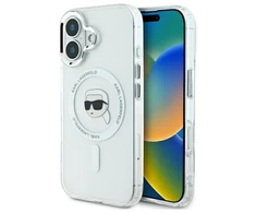 Karl Lagerfeld IML Metal Karl Head MagSafe Apple iPhone 16 Plus - dėklas telefonui baltos spalvos