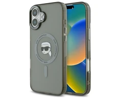 Karl Lagerfeld IML Metal Karl Head MagSafe Apple iPhone 16 Case - dėklas telefonui juodos spalvos